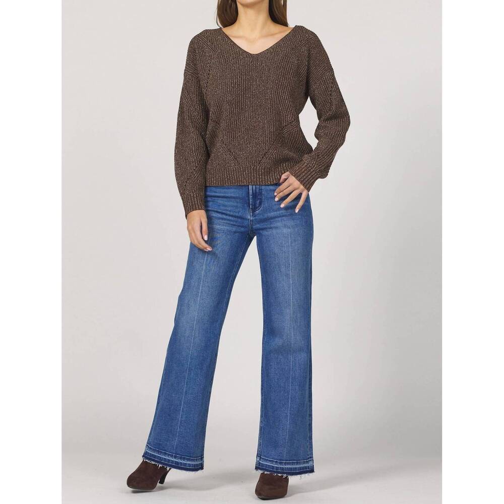 NEW DEAR JOHN DENIM camilla lurex sweater in cappuccino - Picture 5 of 5